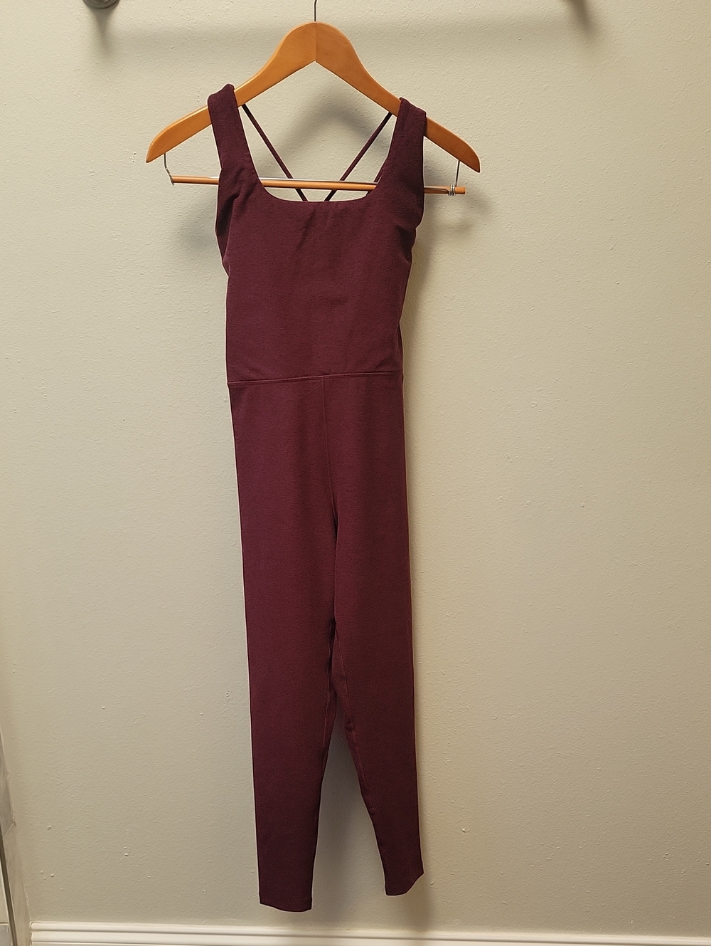 CALIA by Carrie Underwood Deep Plum Strappy Yoga Jumpsuit